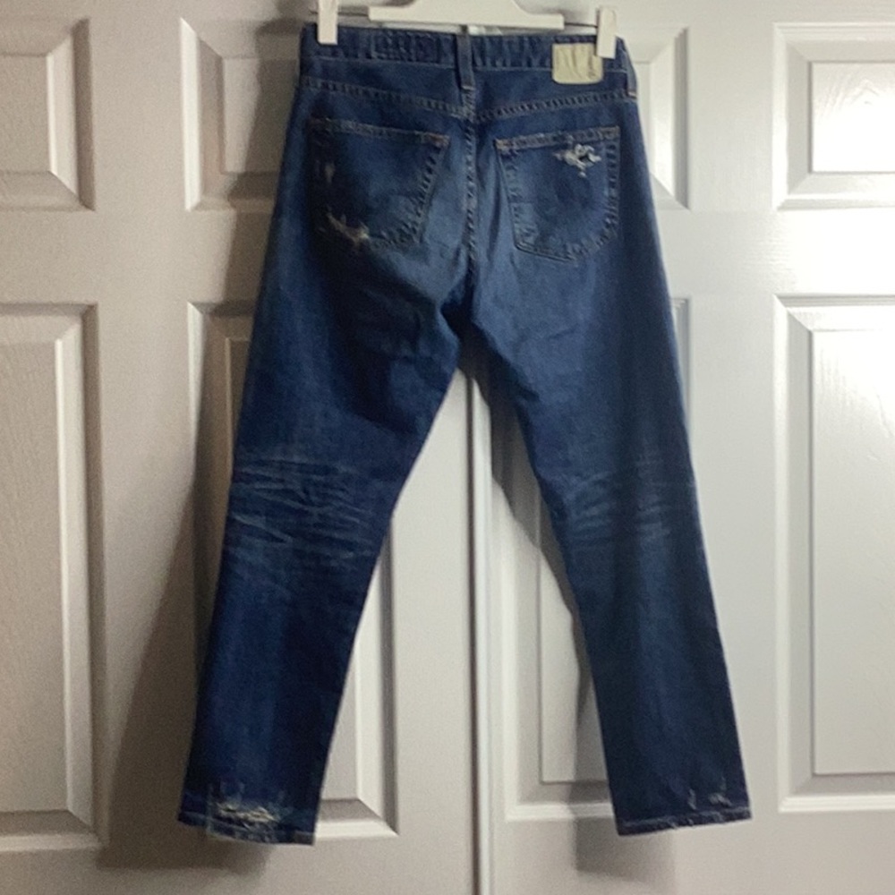 AG Adriano Goldschmied Dark Blue Ripped Jeans The Ex-Boyfriend Slim Slouchy 26R - Picture 3 of 7